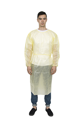 Half PP + PE Coated Isolation Gown with knitted cuffs CAT III Type PB6B