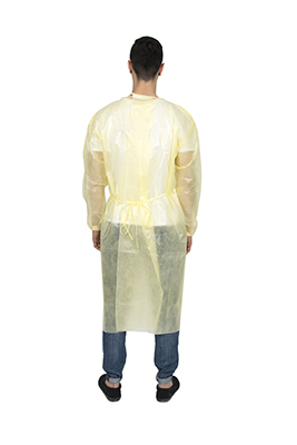 Half PP + PE Coated Isolation Gown with knitted cuffs CAT III Type PB6B